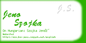 jeno szojka business card